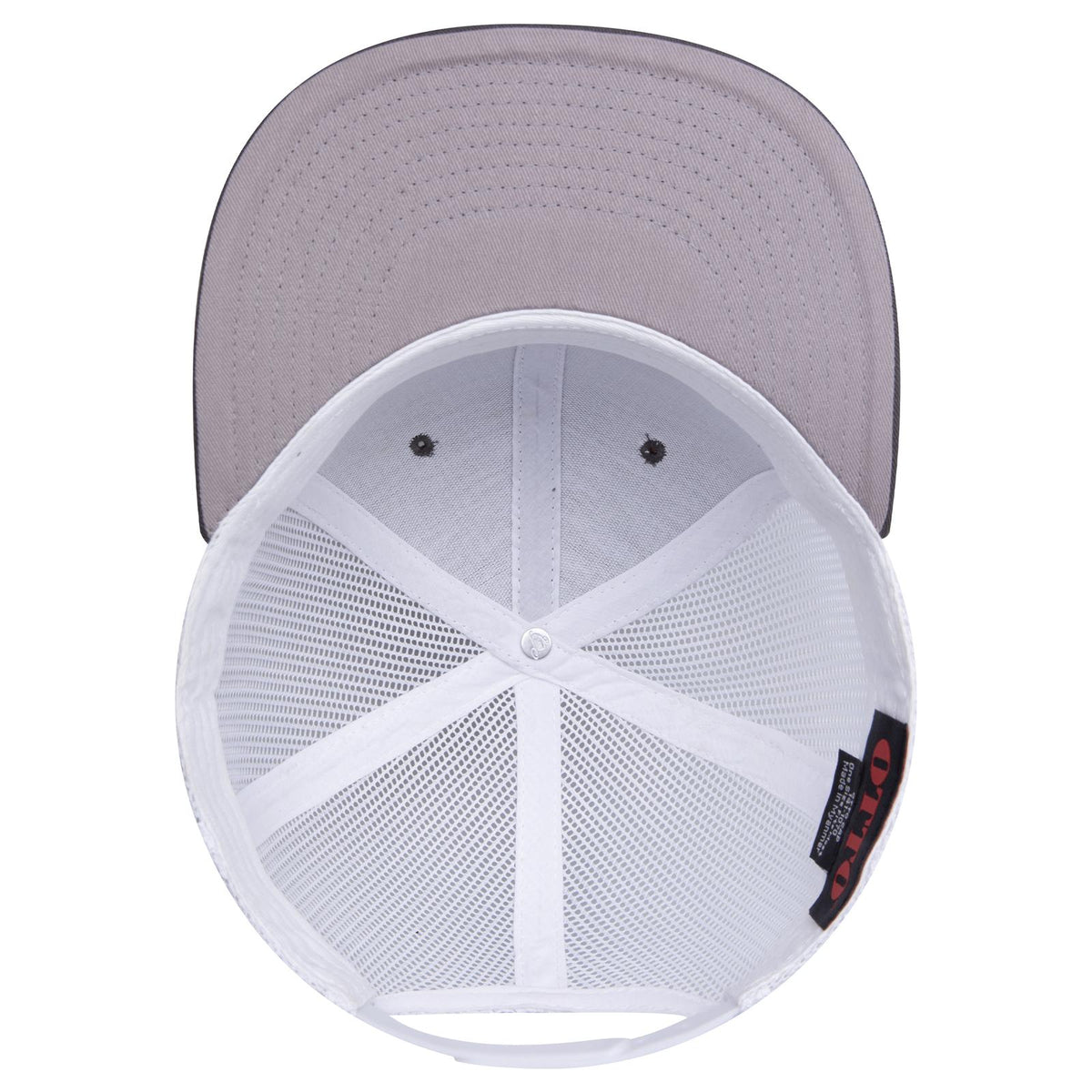 Inside View of 252516B - Ch.Gry/Ch.Gry/Wht OTTO CAP "OTTO SNAP" 6 Panel Pro Style Mesh Back Trucker Snapback Hat