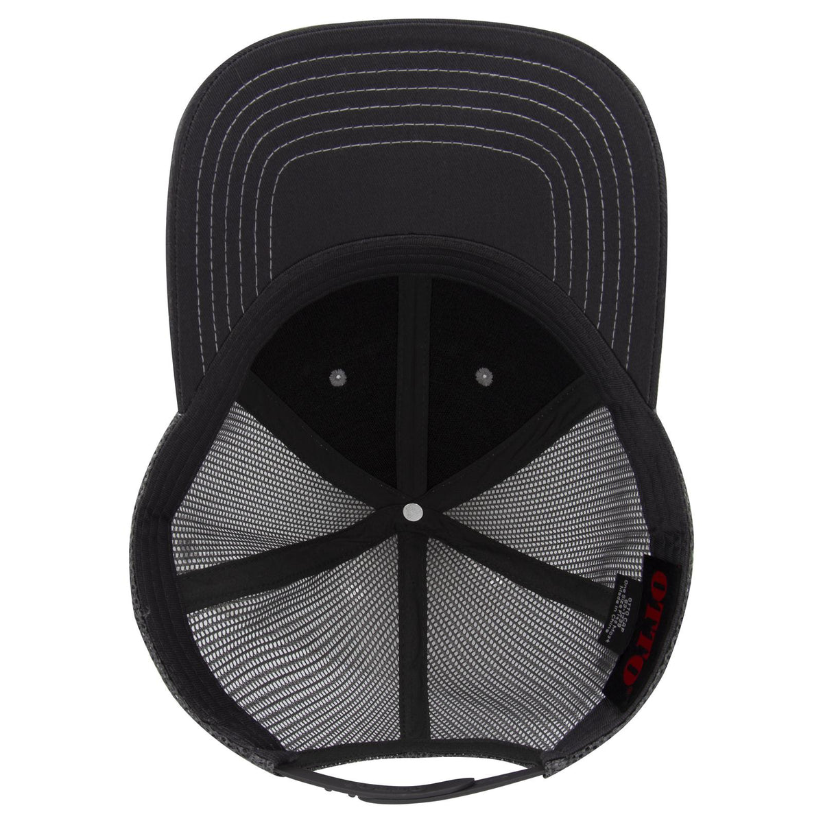 Inside View of 257425B - Ch Gry/Ht Gry/Ch Gry OTTO CAP 6 Panel Low Profile Mesh Back Trucker Hat