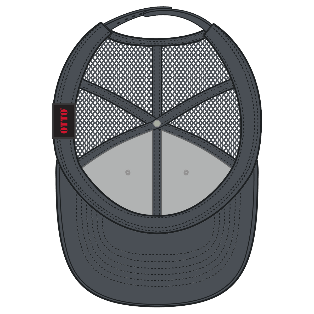 Inside View of 257425B - Ch Gry/Ht Gry/Ch Gry OTTO CAP 6 Panel Low Profile Mesh Back Trucker Hat