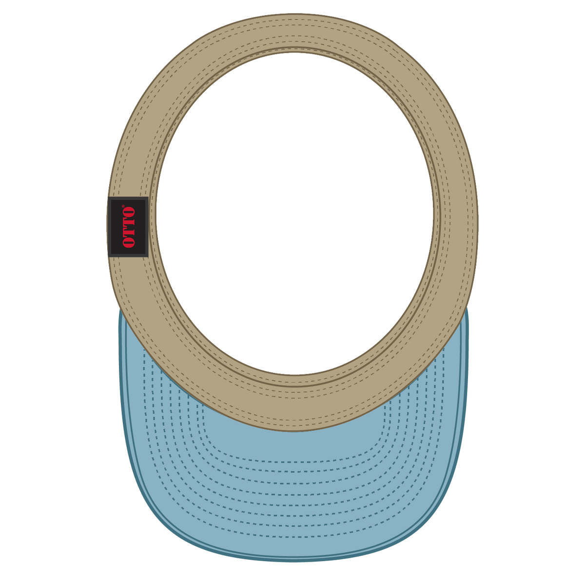 Inside View of 3032 - Sk.Blu/Kha OTTO CAP "OTTO FLEX" Fitted Sun Visor