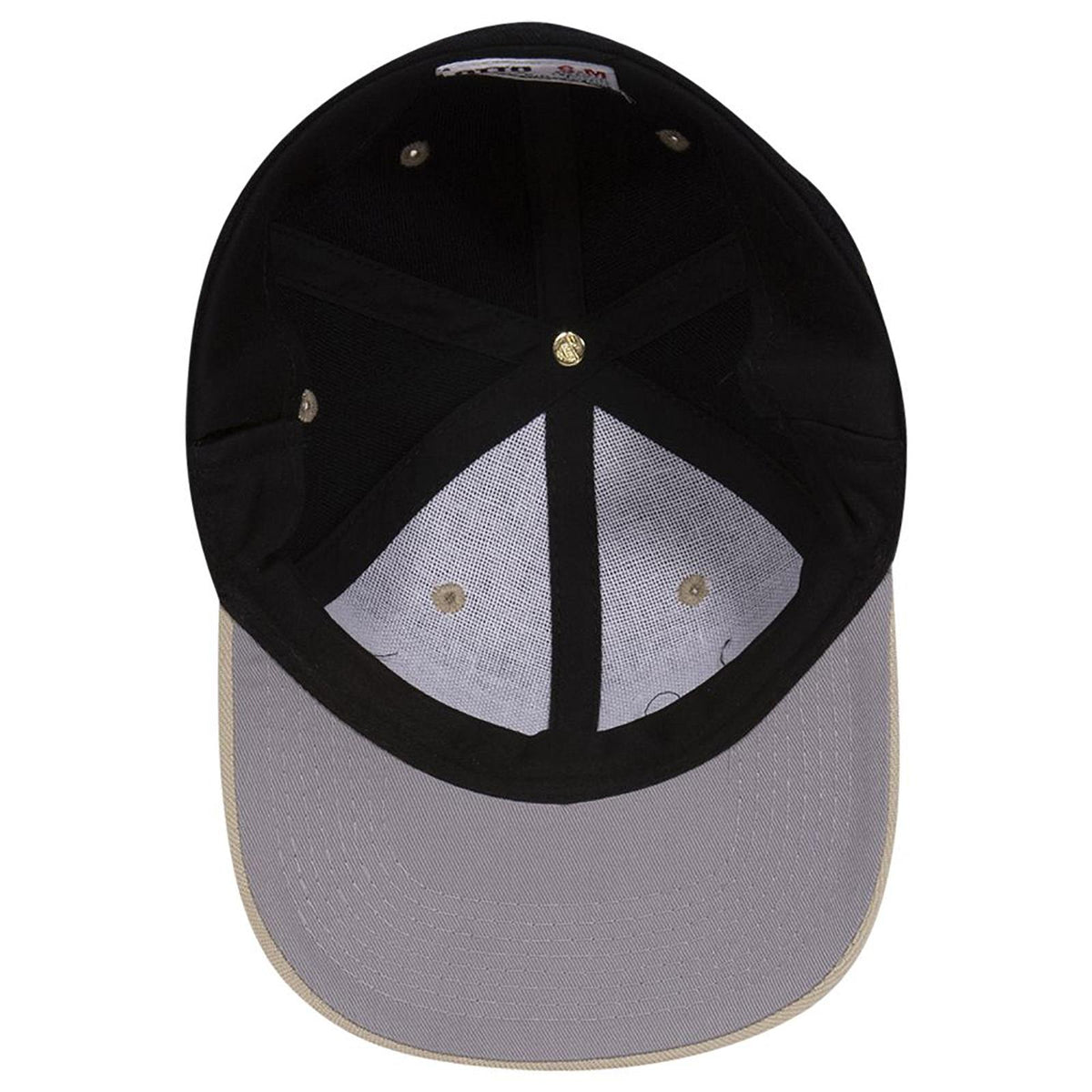 Inside View of 3203 - Kha/Blk OTTO CAP "OTTO FLEX" Fitted 6 Panel Low Profile Baseball Cap