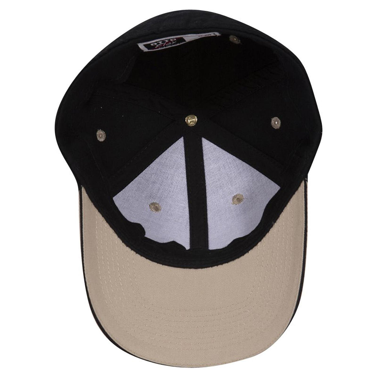 Inside View of 320303 - Kha/Blk/Blk OTTO CAP "OTTO FLEX" Fitted 6 Panel Low Profile Baseball Cap