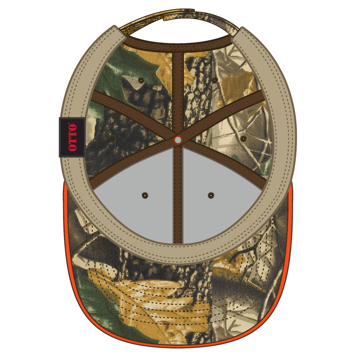 Inside View of 320317 - Kha/Blk/Dk.Grn OTTO CAP Camouflage 6 Panel Low Profile Baseball Cap