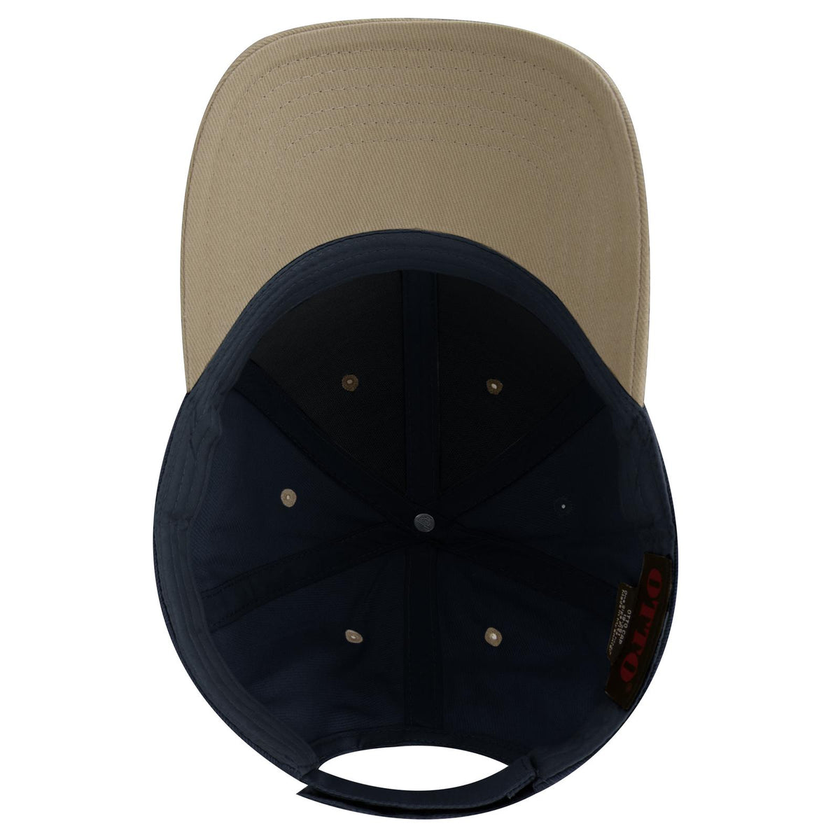 Inside View of 3204 - Kha/Nvy OTTO CAP 6 Panel Low Profile Baseball Cap