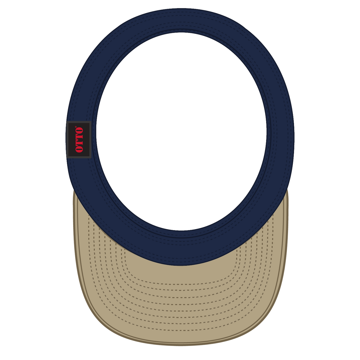 Inside View of 3204 - Kha/Nvy OTTO CAP "OTTO FLEX" Fitted Sun Visor