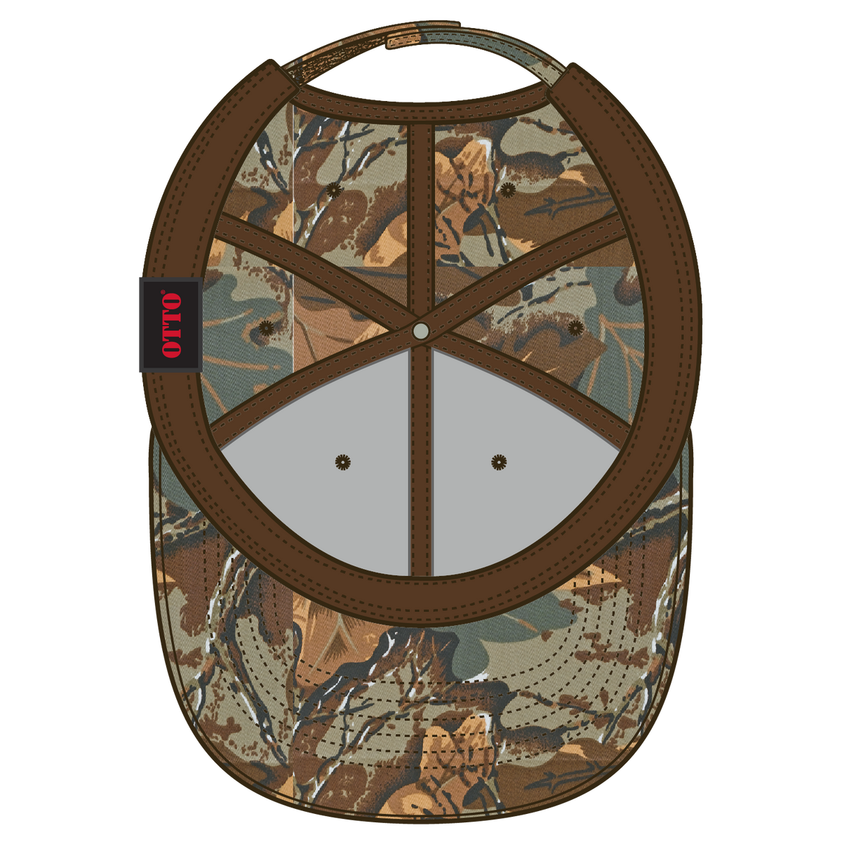 Inside View of 320734 - Kha/Brn/Lt.Ol.Grn OTTO CAP Camouflage 6 Panel Low Profile Baseball Cap