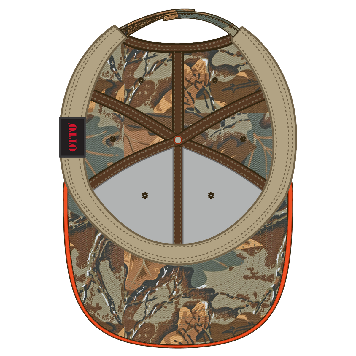 Inside View of 320734 - Kha/Brn/Lt.Ol.Grn OTTO CAP Camouflage 6 Panel Low Profile Baseball Cap