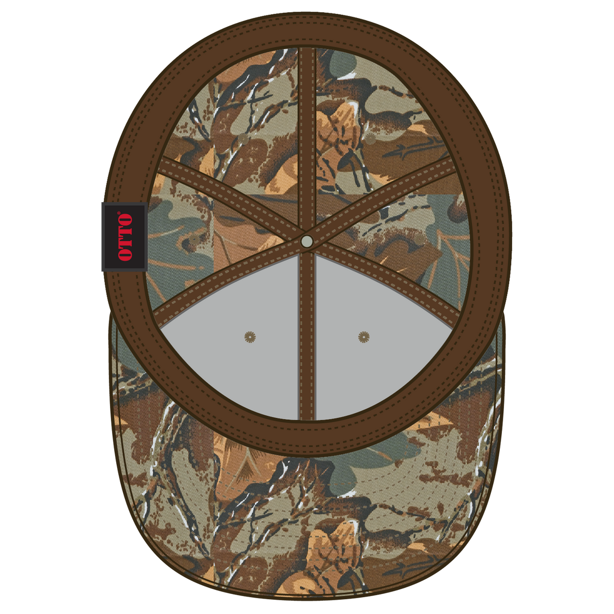 Inside View of 320734 - Kha/Brn/Lt.Ol.Grn OTTO CAP "OTTO FLEX" Fitted Camouflage 6 Panel Low Profile Baseball Cap