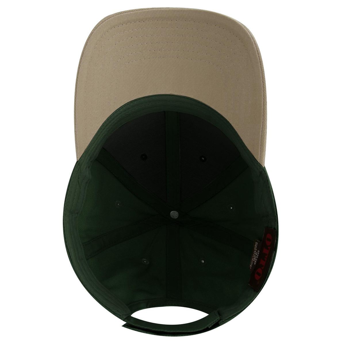 Inside View of 3217 - Kha/Dk.Grn OTTO CAP 6 Panel Low Profile Baseball Cap