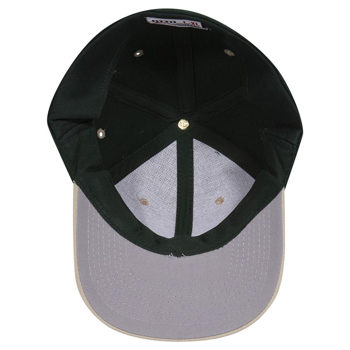 Inside View of 3217 - Kha/Dk.Grn OTTO CAP "OTTO FLEX" Fitted 6 Panel Low Profile Baseball Cap
