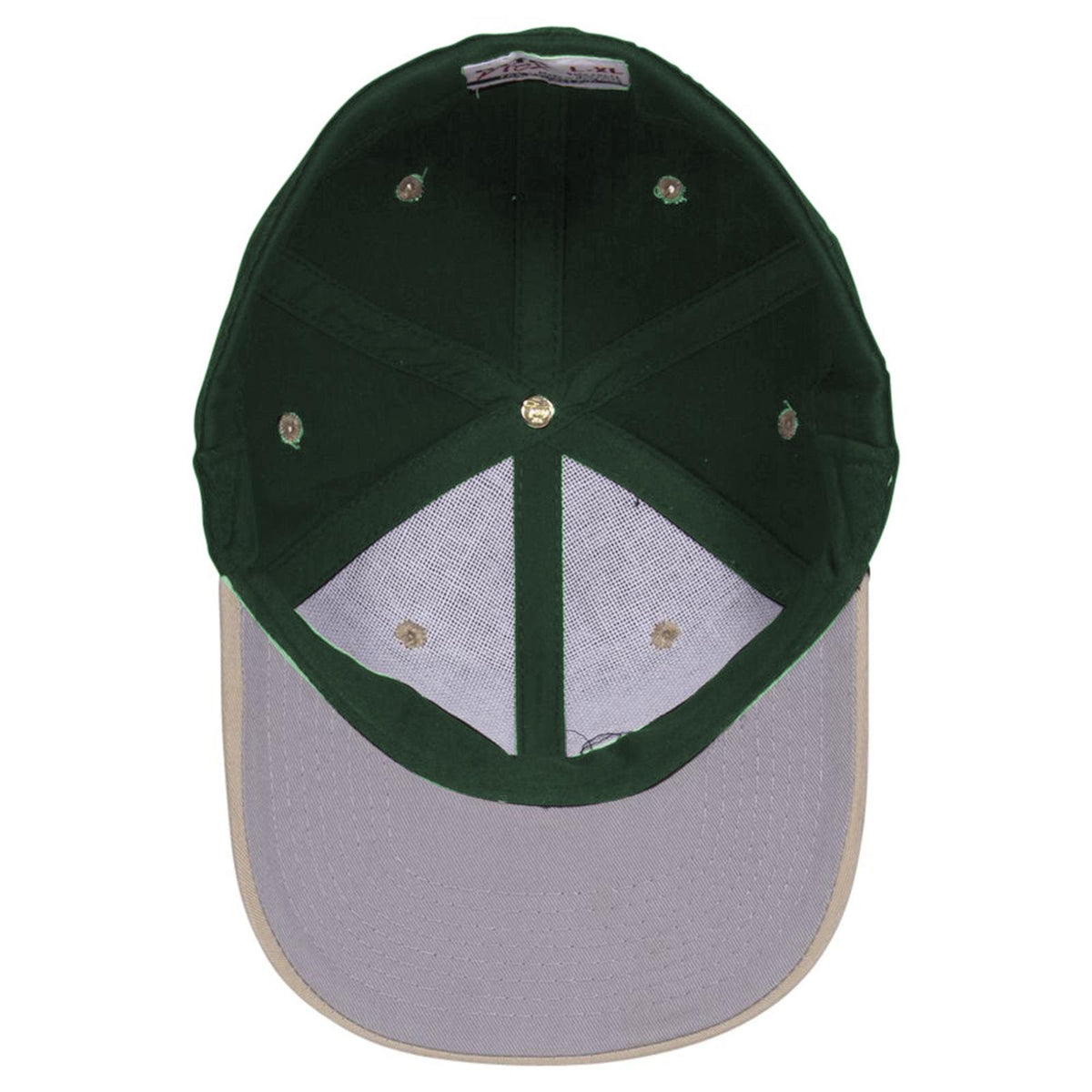 Inside View of 3217 - Kha/Dk.Grn OTTO CAP "OTTO FLEX" Fitted 6 Panel Low Profile Baseball Cap