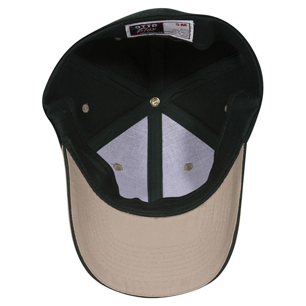 Inside View of 321717 - Kha/Dk.Grn/Dk.Grn OTTO CAP "OTTO FLEX" Fitted 6 Panel Low Profile Baseball Cap