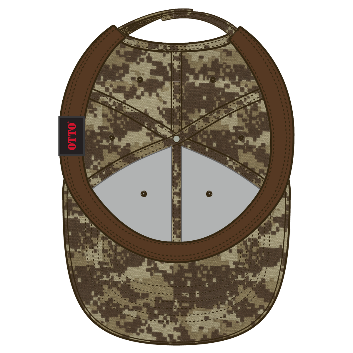 Inside View of 324653A - Kha/D.Ol.Grn/D.Kha OTTO CAP Camouflage 6 Panel Low Profile Baseball Cap