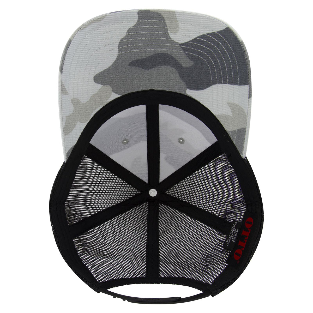 Inside View of 351403 - St.Gry/Gry/Blk OTTO CAP Camouflage 6 Panel Low Profile Mesh Back Trucker Hat