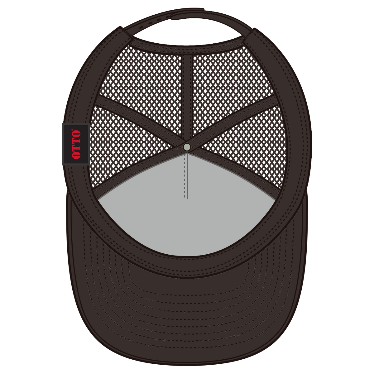 Inside View of 3911239 - D.Brn/Cork/D.Brn OTTO CAP "OTTO SNAP" 5 Panel Pro Style Mesh Back Trucker Snapback Hat