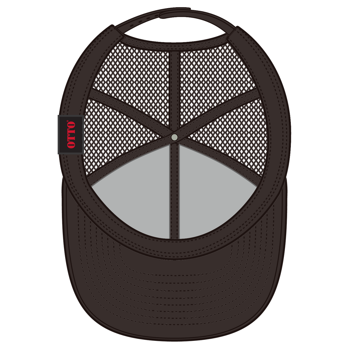 Inside View of 3911239 - D.Brn/Cork/D.Brn OTTO CAP "OTTO SNAP" 6 Panel Pro Style Mesh Back Trucker Snapback Hat