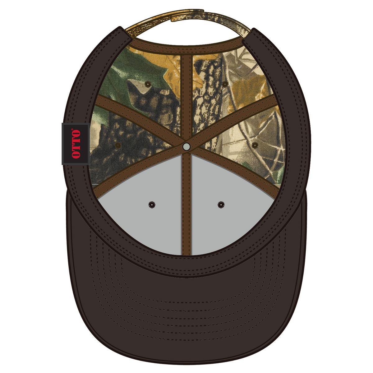 Inside View of 39320317 - Dk.Brn/Kha/Blk/Dk.Grn OTTO CAP Camouflage 6 Panel Low Profile Baseball Cap