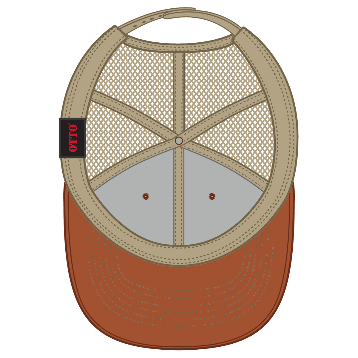 Inside View of 444432 - Tx.Org/Tx.Org/Kha OTTO CAP 6 Panel Mid Profile Mesh Back Trucker Hat