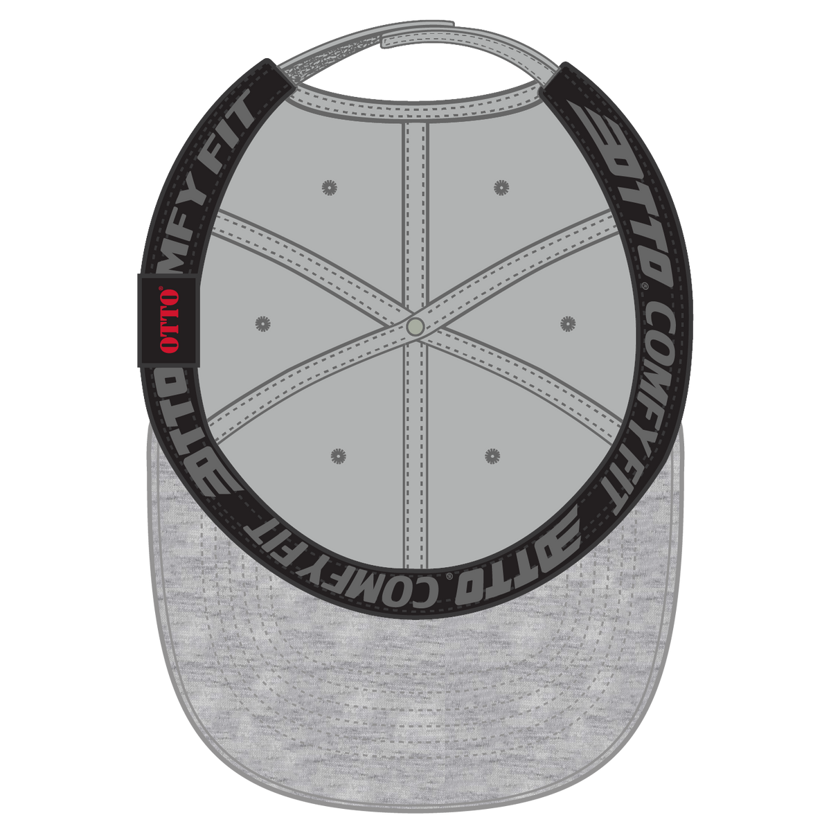 Inside View of 7414 - Heath.Gry/Gry OTTO CAP "OTTO COMFY FIT" 6 Panel Low Profile Baseball Cap