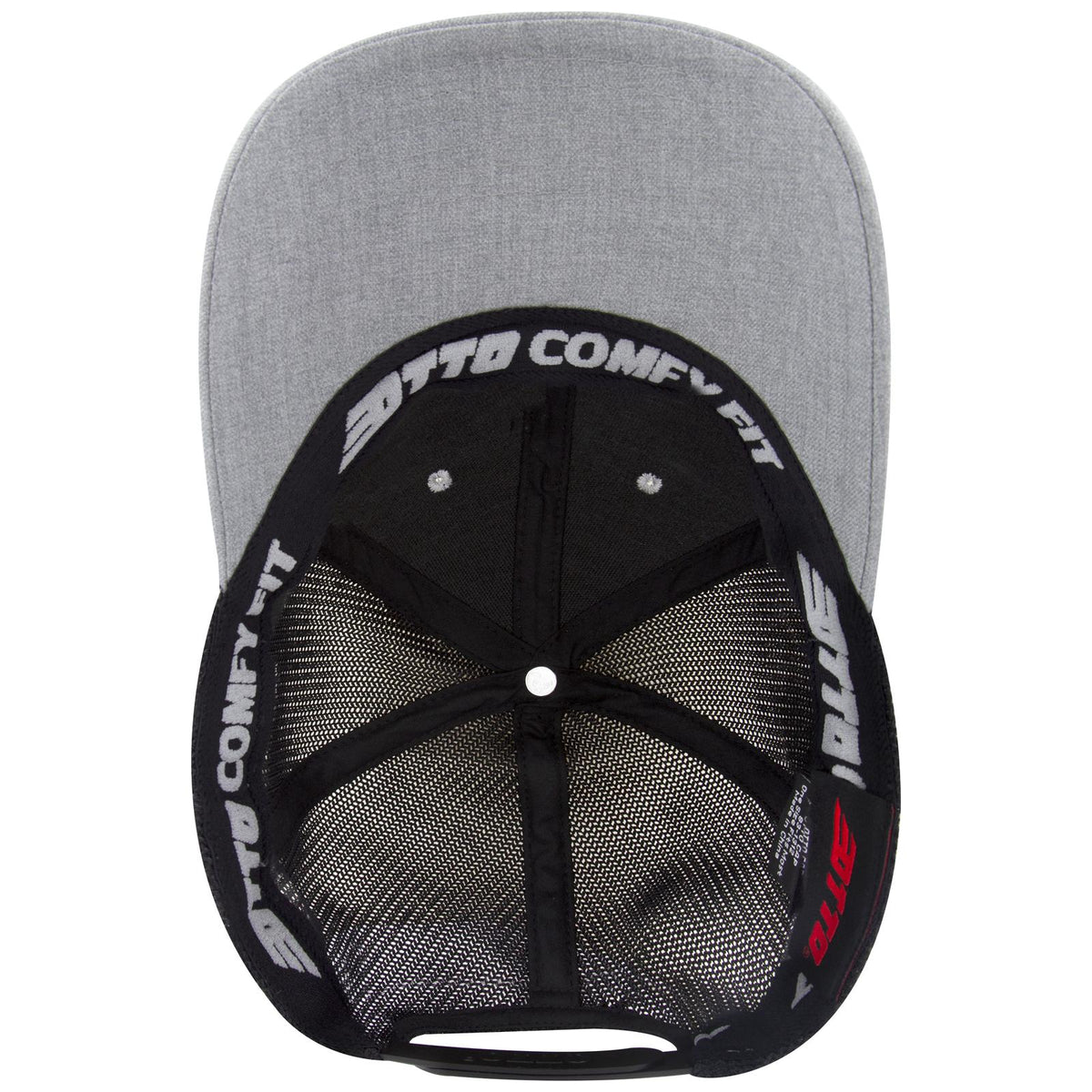 Inside View of 747403A - H. Gry/H. Gry/Blk OTTO CAP "OTTO COMFY FIT" 6 Panel Low Profile Mesh Back Trucker Hat