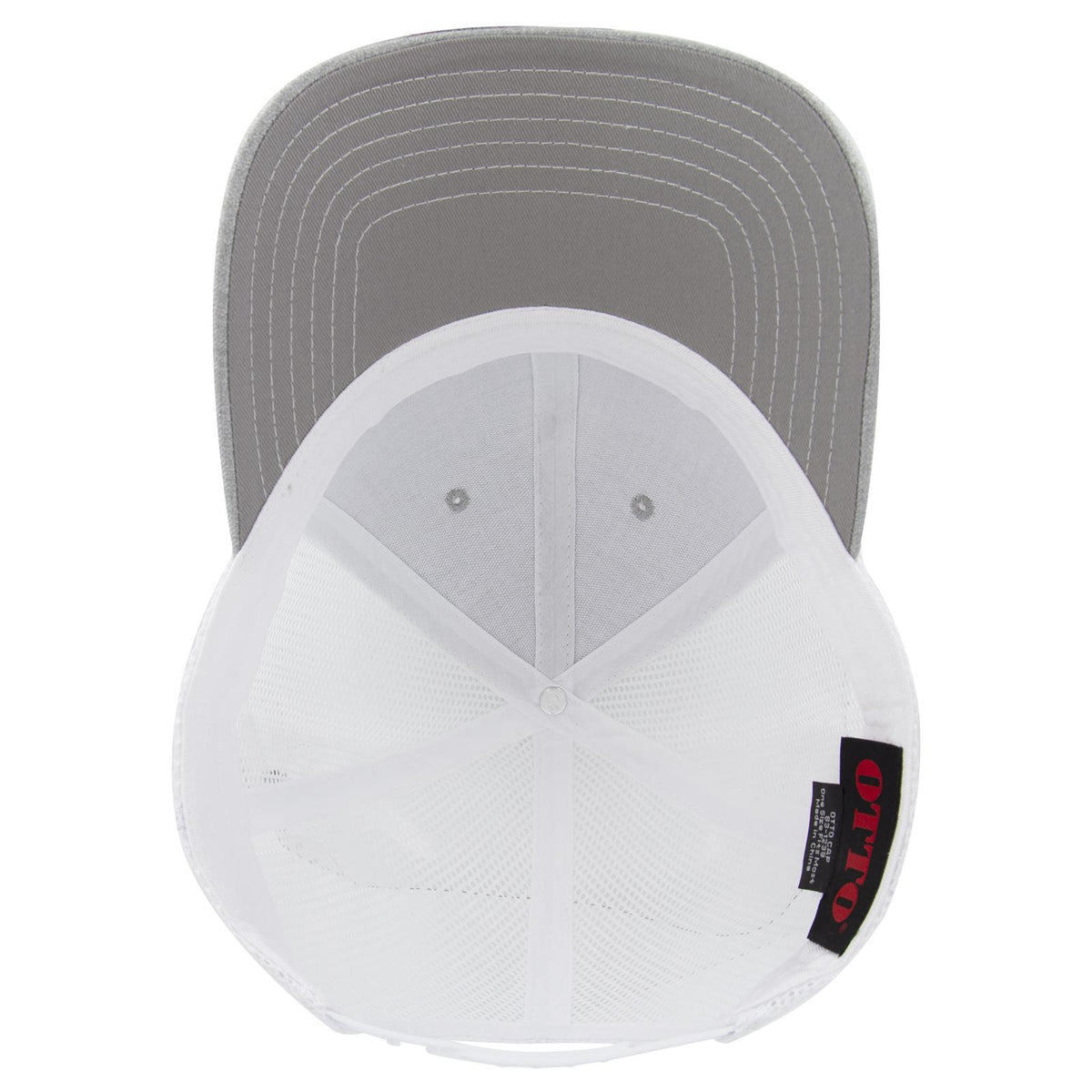 Inside View of 747416B - Ht Gry/Ht Gry/Wht OTTO CAP 6 Panel Low Profile Mesh Back Trucker Hat