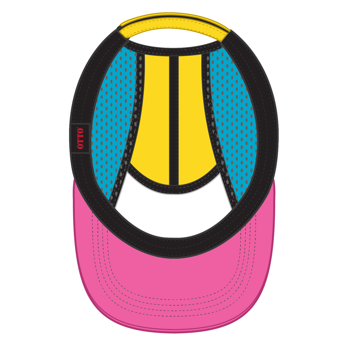 Inside View of 86417629 - Azl/Ivr/Cl Blu/Amb OTTO CAP 5 Panel Running Hat w/ Elastic Soft Visor