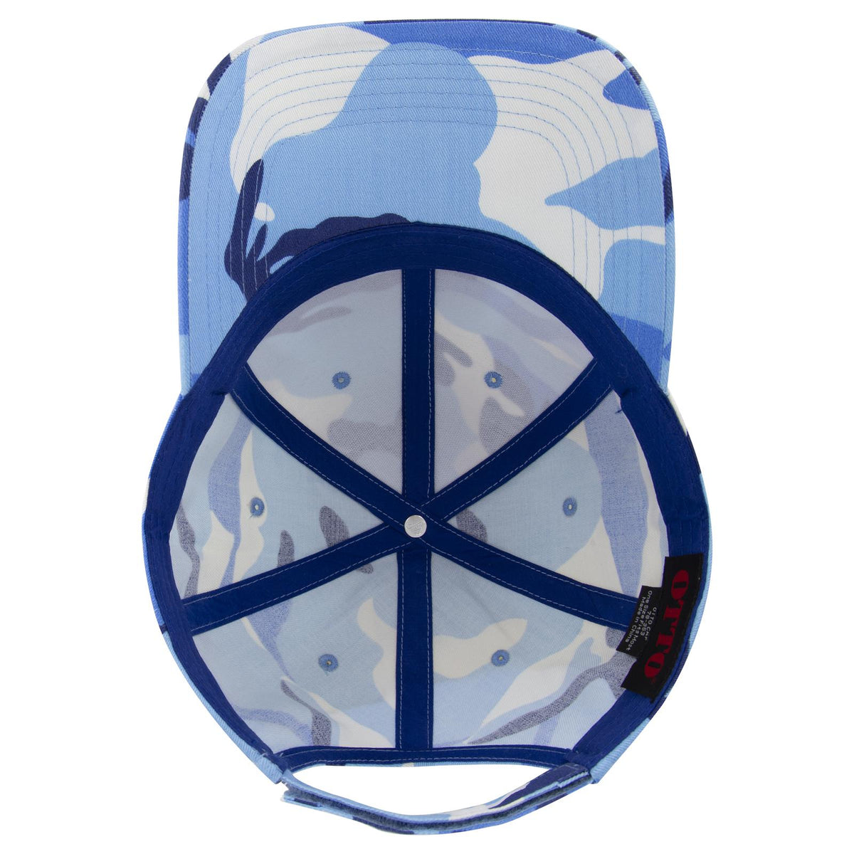 Inside View of 97104 - Aqua/Lk Blu OTTO CAP Camouflage 6 Panel Low Profile Baseball Cap