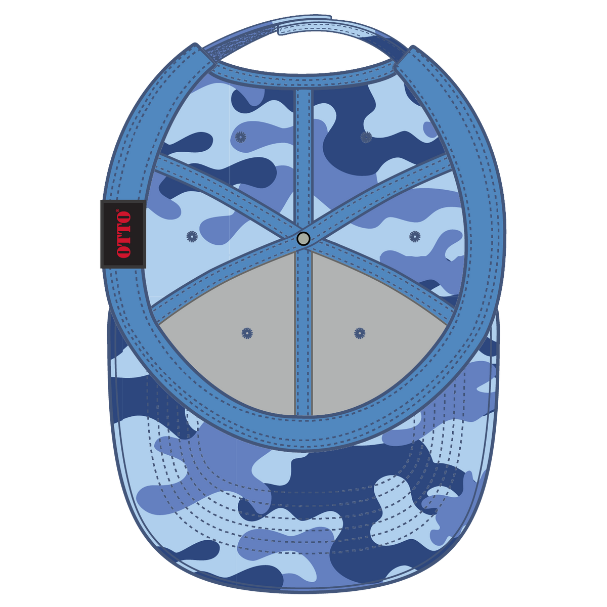 Inside View of 97104 - Aqua/Lk Blu OTTO CAP Camouflage 6 Panel Low Profile Baseball Cap