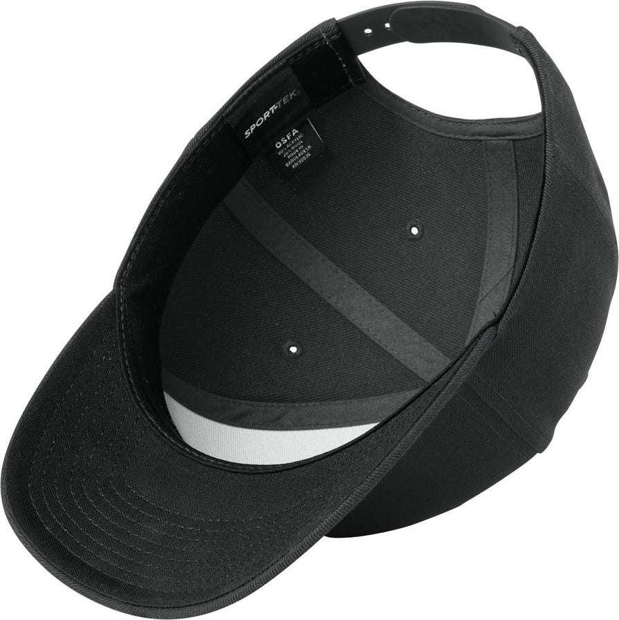 Inside View of Black Sport-Tek YP Classics Curve Bill Snapback Cap. STC43