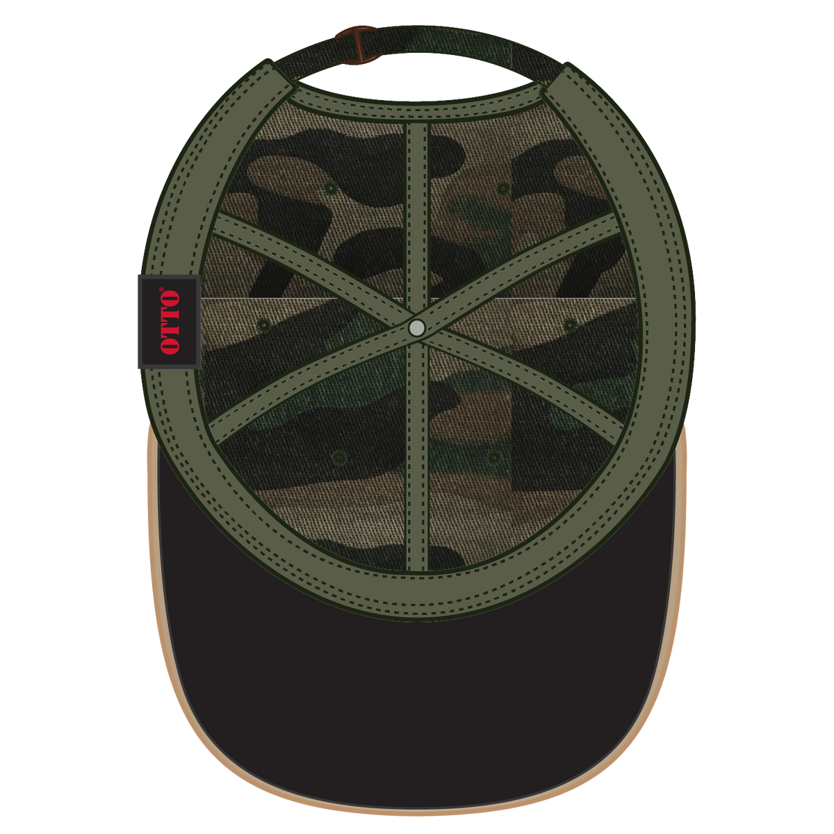 Inside View of CP004 - Camo 004 OTTO CAP 6 Panel Low Profile Baseball Cap
