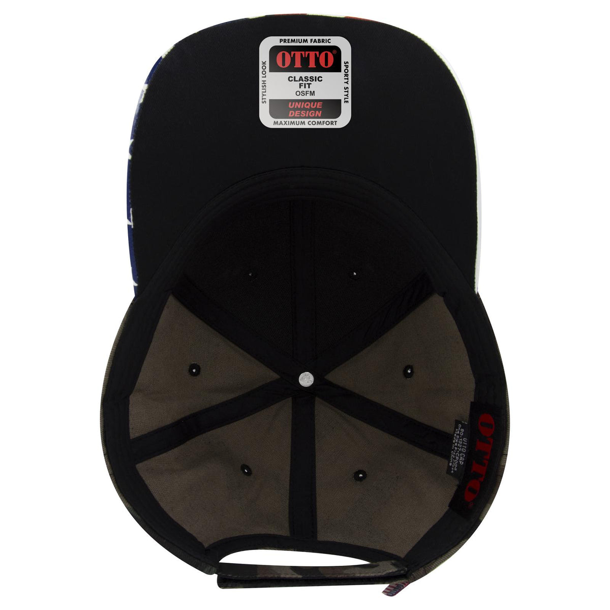 Inside View of CP004 - Camo 004 OTTO CAP 6 Panel Low Profile Baseball Cap