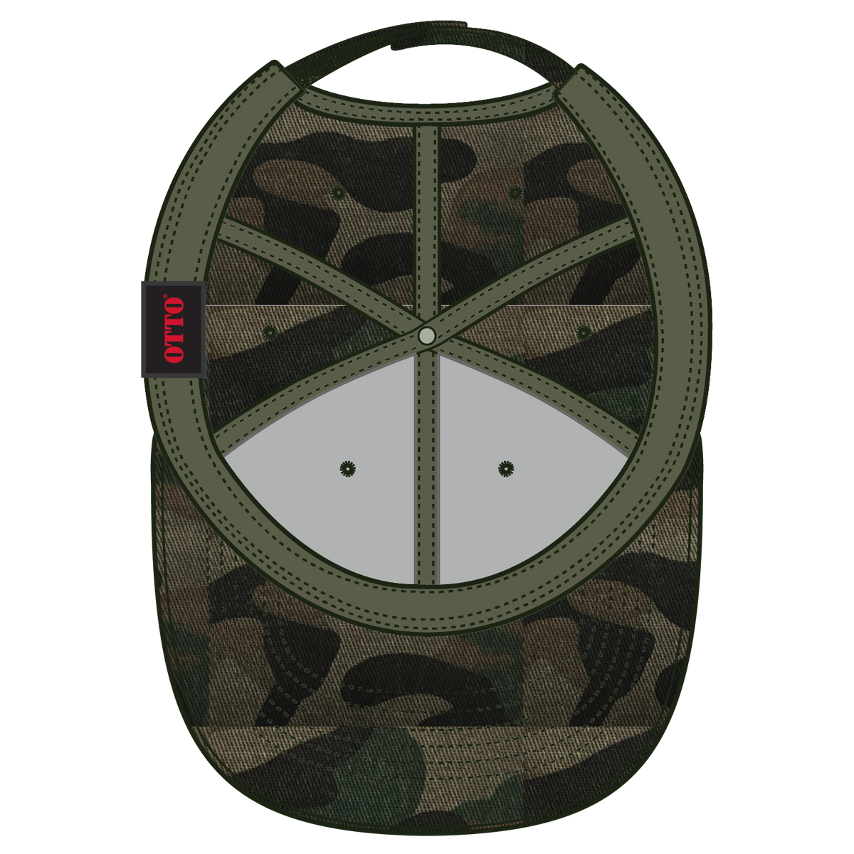 Inside View of CP004 - Camo 004 OTTO CAP Camouflage 6 Panel Low Profile Baseball Cap