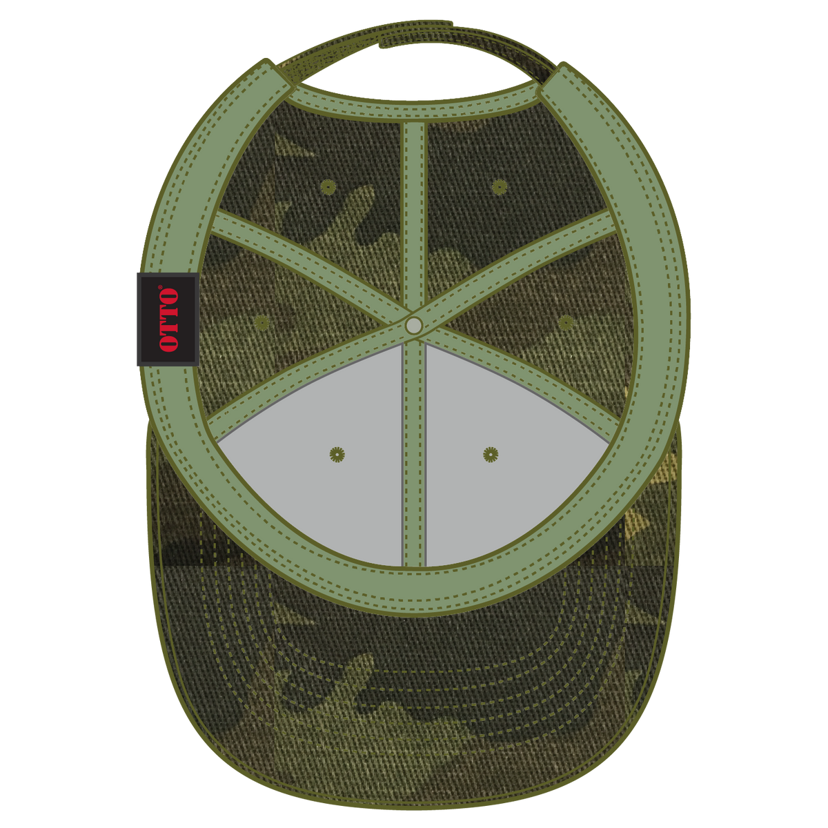 Inside View of CP008 - Camo 008 OTTO CAP Camouflage 6 Panel Low Profile Baseball Cap