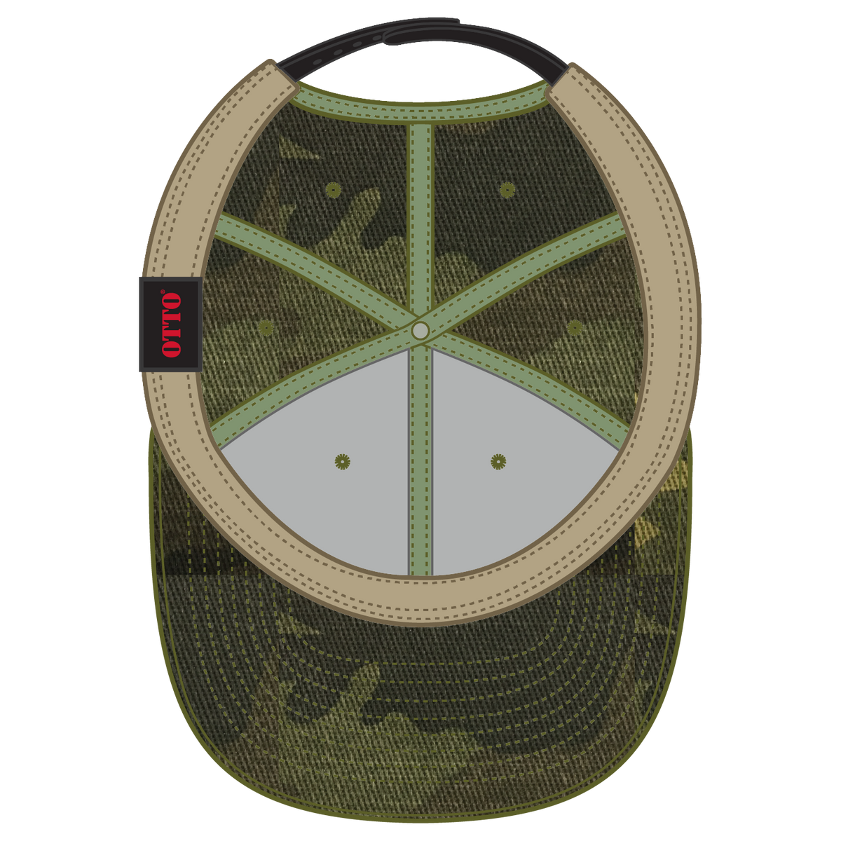 Inside View of CP008 - Camo 008 OTTO CAP "OTTO SNAP" 6 Panel Pro Style Snapback Hat