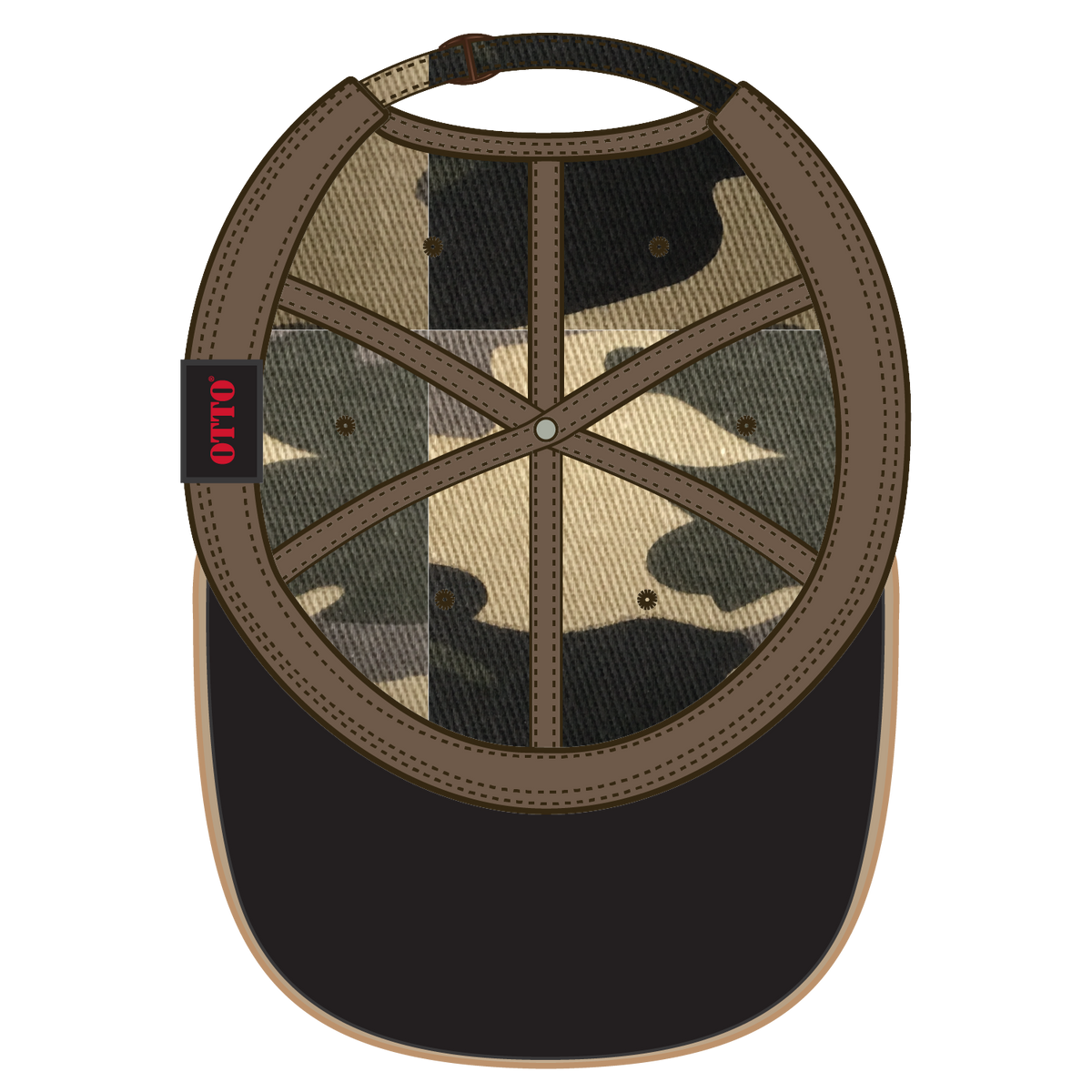 Inside View of CP010 - Camo 010 OTTO CAP 6 Panel Low Profile Baseball Cap
