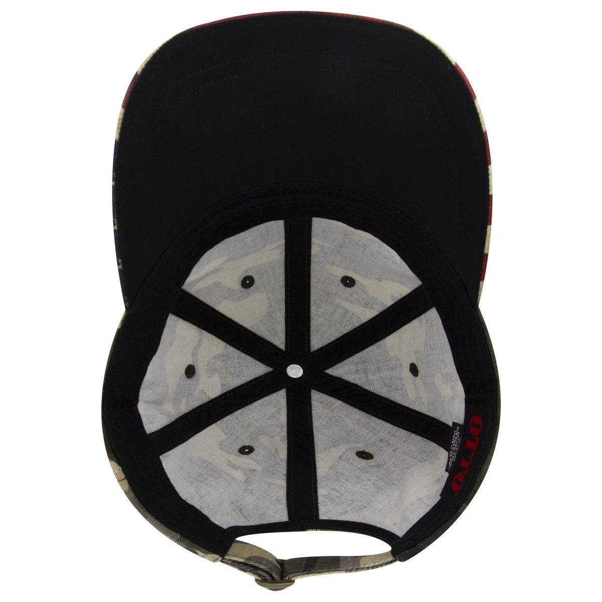 Inside View of CP010 - Camo 010 OTTO CAP 6 Panel Low Profile Baseball Cap