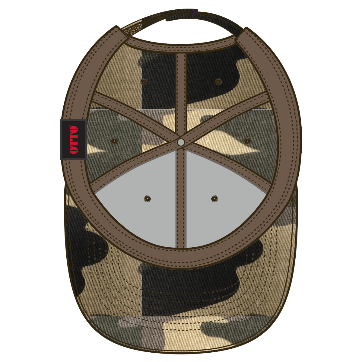 Inside View of CP010 - Camo 010 OTTO CAP Camouflage 6 Panel Low Profile Baseball Cap