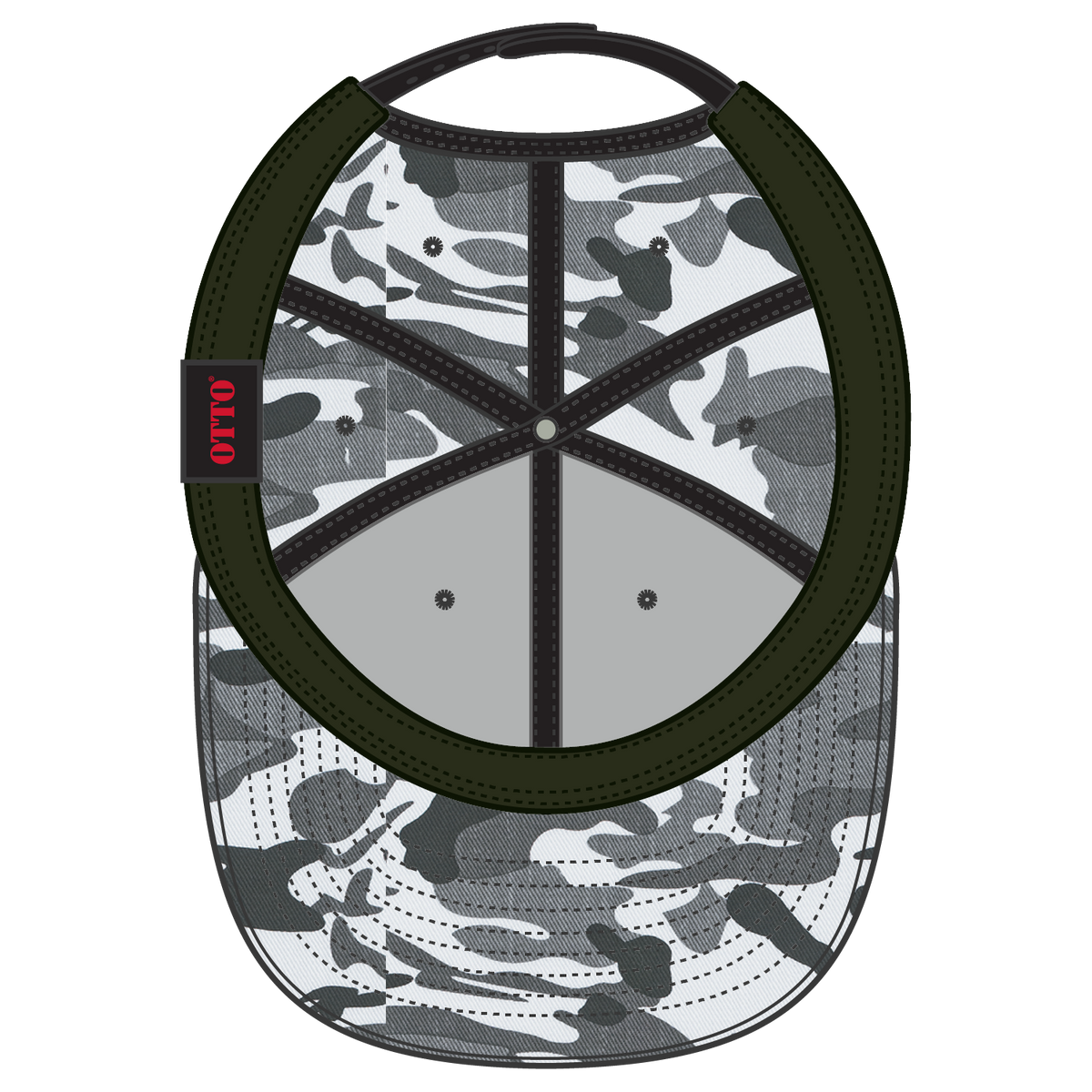 Inside View of CP025 - Camo 025 OTTO CAP "OTTO SNAP" 6 Panel Pro Style Snapback Hat