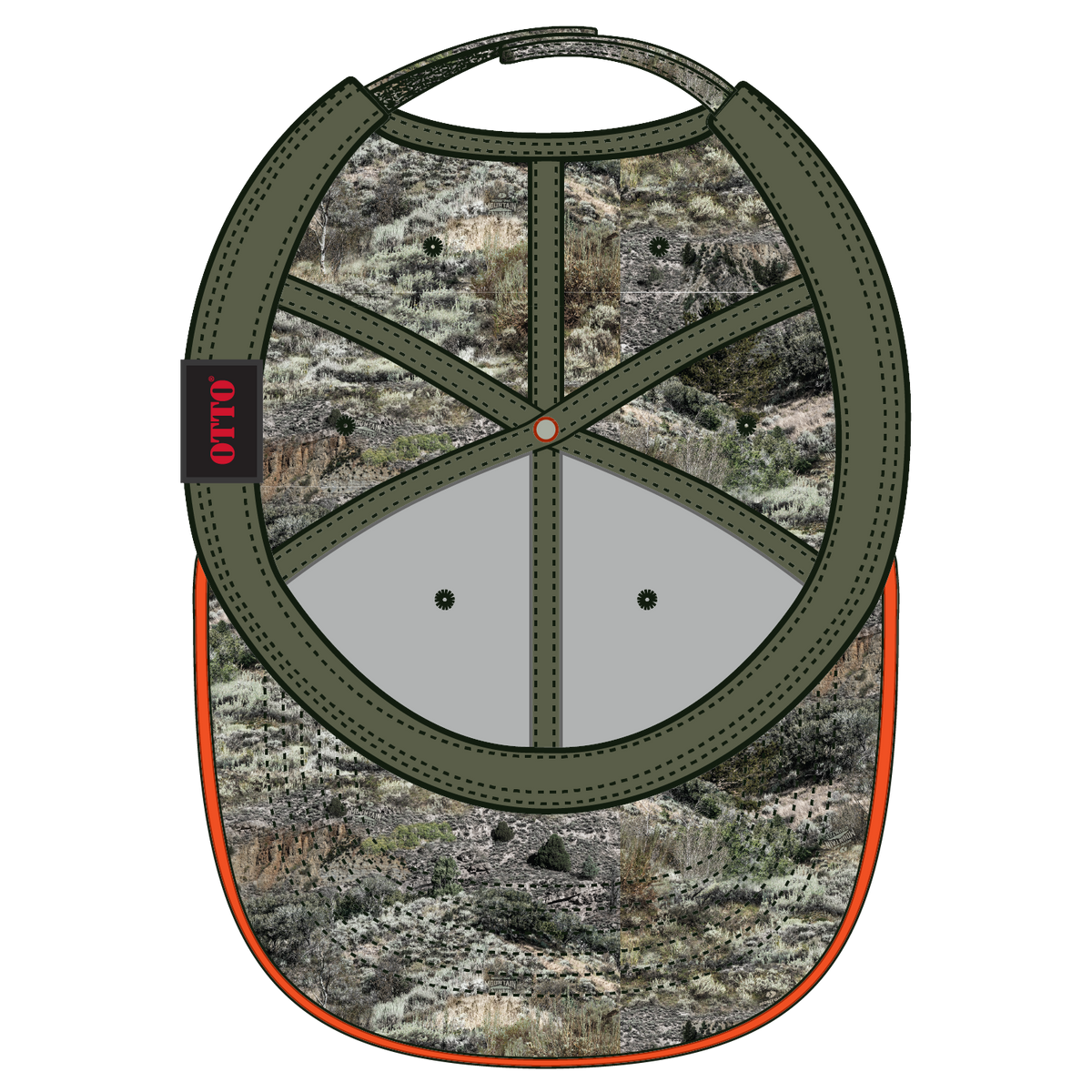 Inside View of MO5 - Mountain Country Range OTTO CAP Mossy Oak Camouflage Sandwich Visor 6 Panel Low Profile Baseball Cap