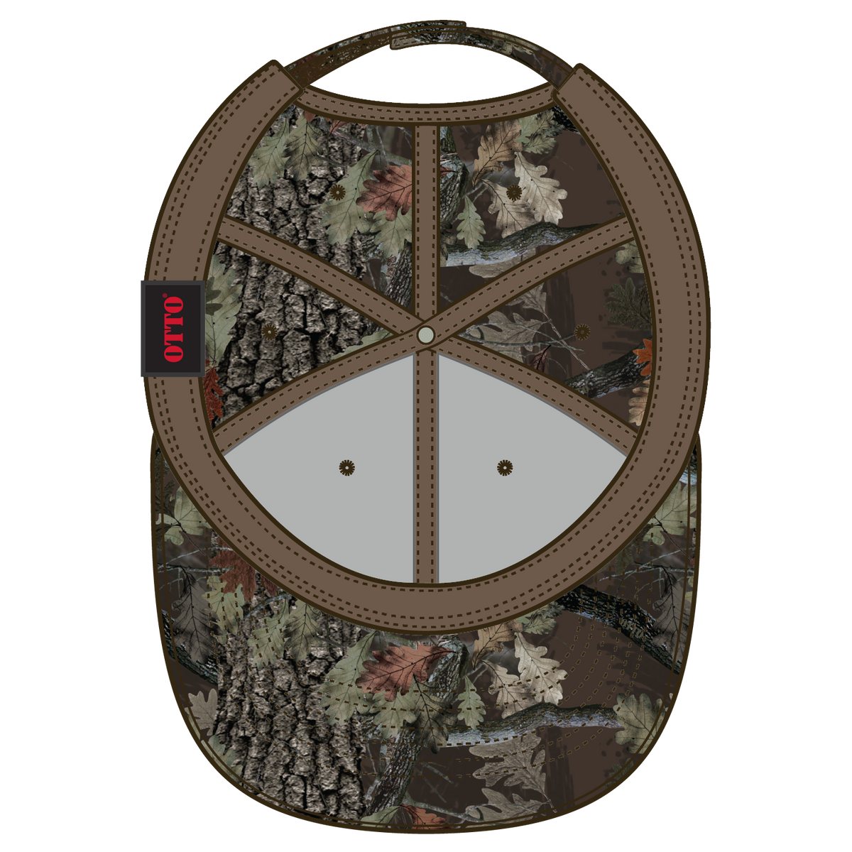 Inside View of NP39 - Nature Pattern/D. Brn OTTO CAP Camouflage 6 Panel Low Profile Baseball Cap
