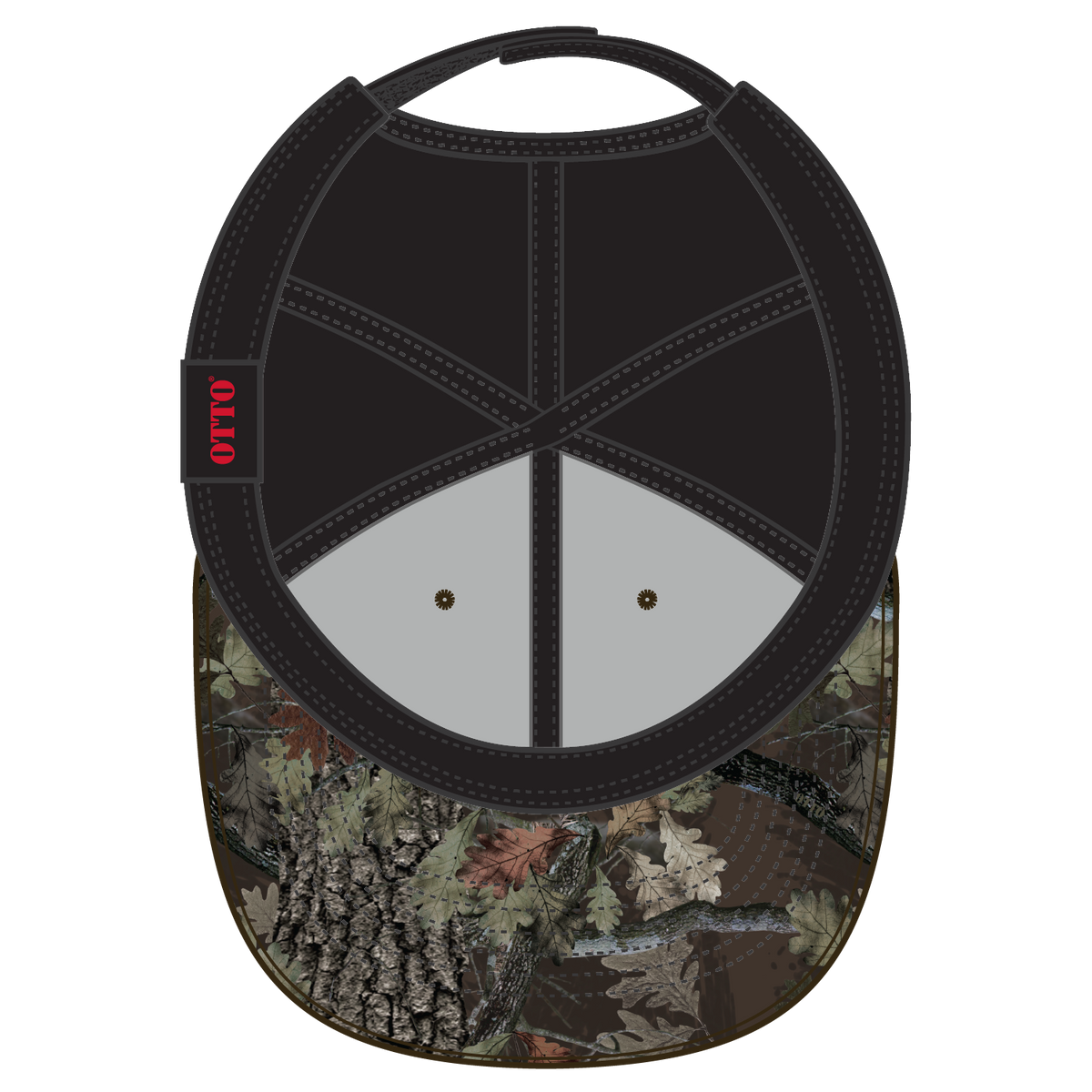 Inside View of NP3903 - D. Brn/Blk OTTO CAP Camouflage 6 Panel Low Profile Baseball Cap