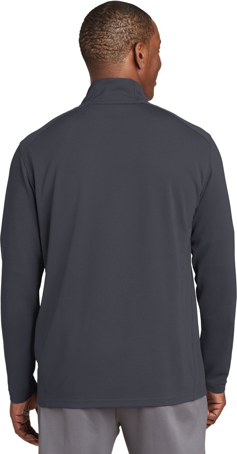 Iron Grey Sport-Tek Sport-Wick Textured 1/4-Zip Pullover. ST860