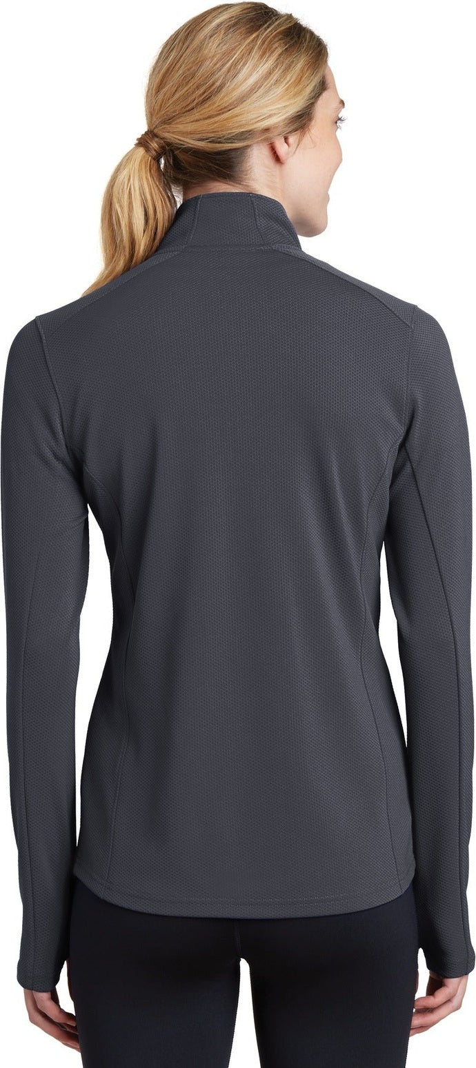 Iron Grey Sport-Tek Women's Sport-Wick Textured 1/4-Zip Pullover. LST860