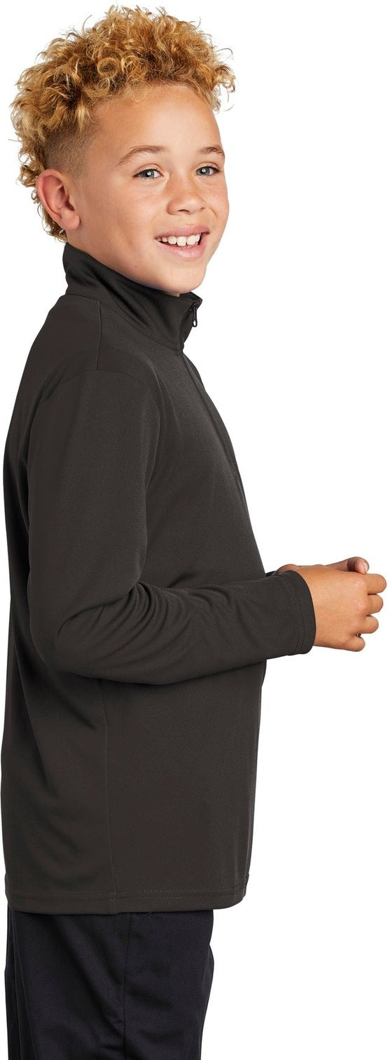 Iron Grey Sport-Tek Youth PosiCharge Competitor 1/4-Zip Pullover. YST357