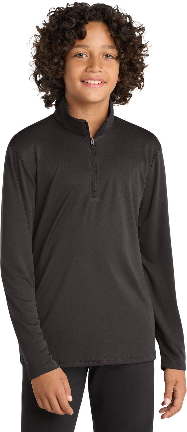 Iron Grey Sport-Tek Youth PosiCharge Competitor 1/4-Zip Pullover. YST357