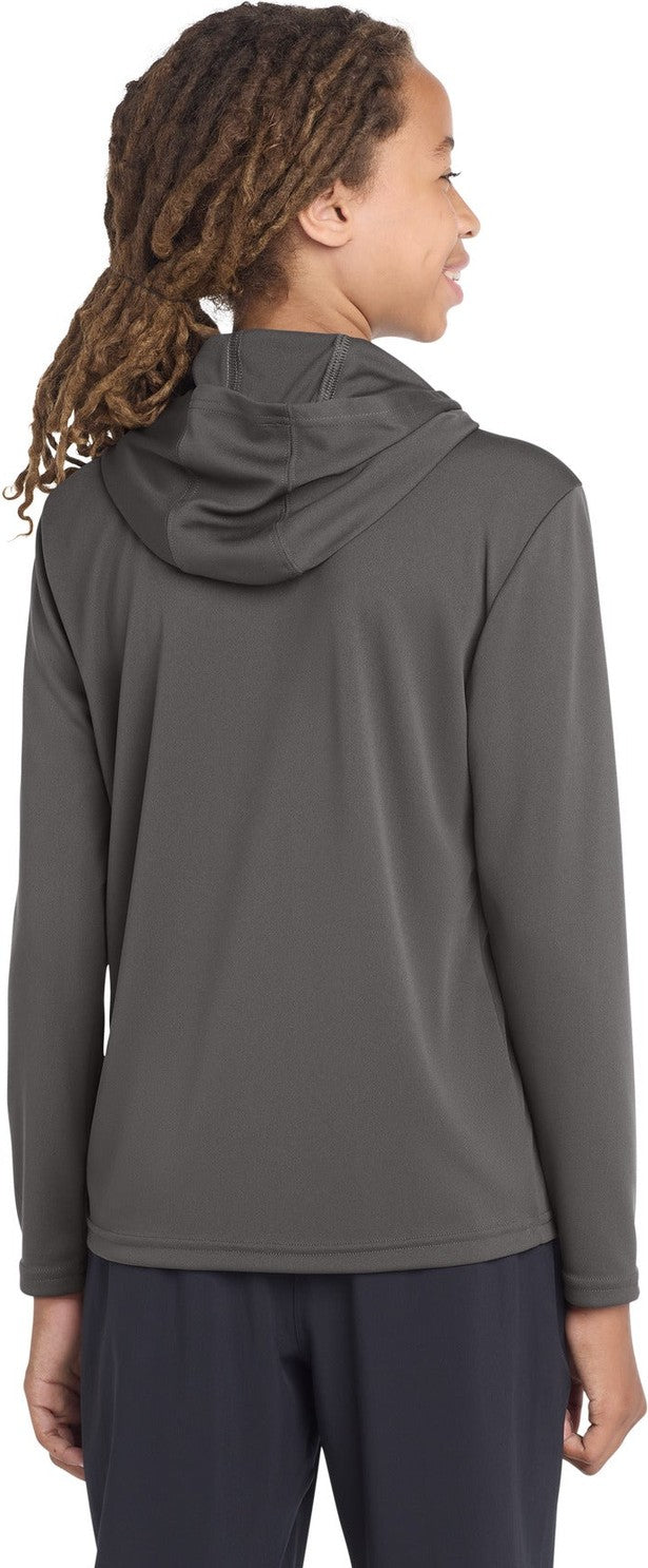 Iron Grey Sport-Tek Youth PosiCharge Competitor Hooded Pullover. YST358