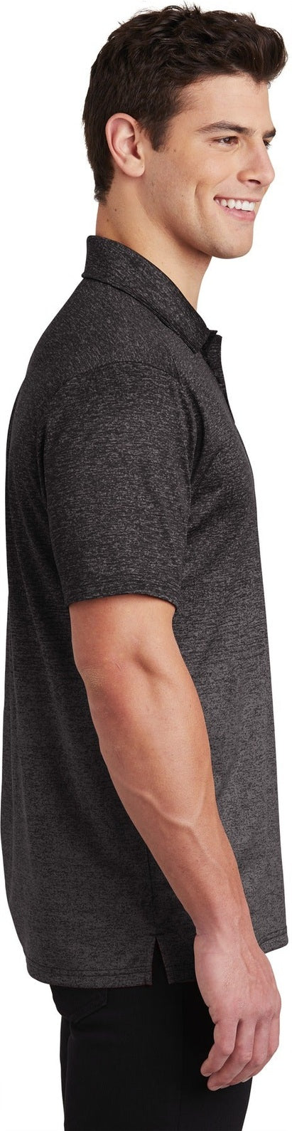 Iron Grey/Blk Sport-Tek Ombre Heather Polo. ST671