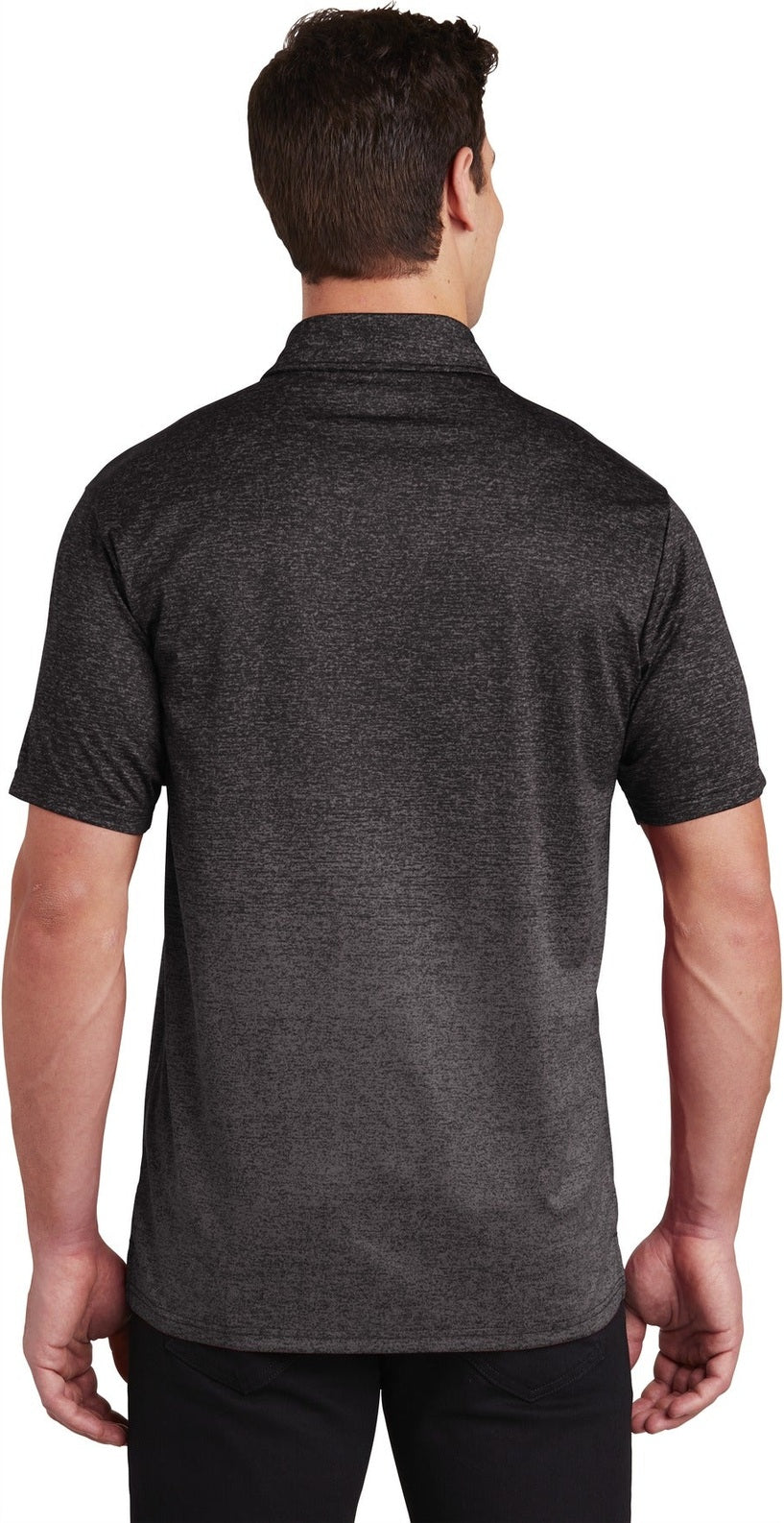 Iron Grey/Blk Sport-Tek Ombre Heather Polo. ST671