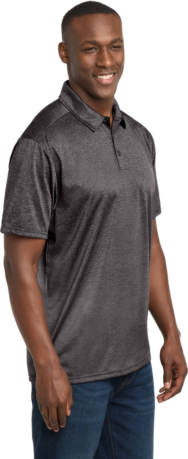 Iron Grey/Blk Sport-Tek Ombre Heather Polo. ST671
