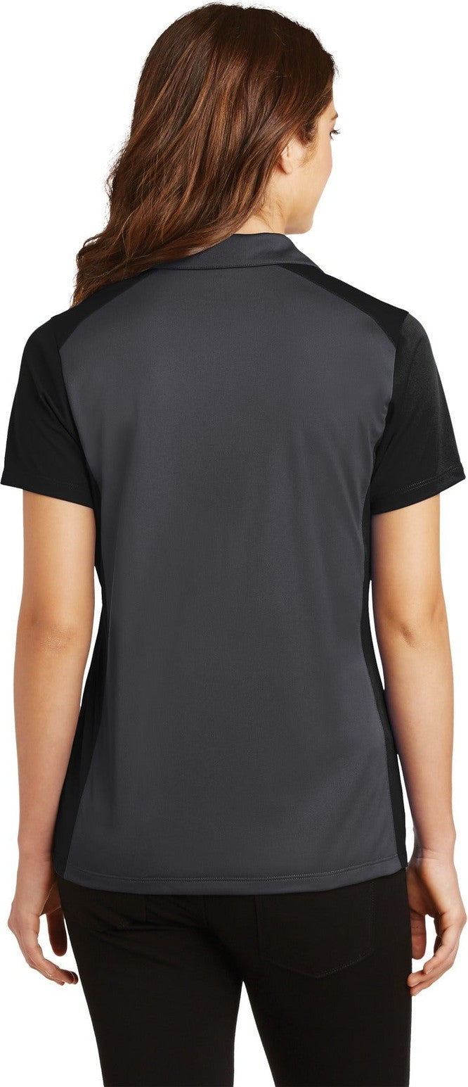 Iron Gy/Black Sport-Tek Women's Colorblock Micropique Sport-Wick Polo. LST652